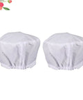 Top Shelf Cotton Work Hat And Cleanroom Cap Duo For Doctors And Nurses White Pair heavy duty breathable threads, side view.
