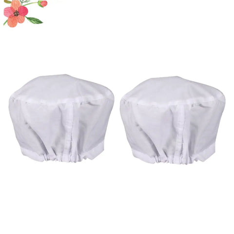 Top Shelf Cotton Work Hat And Cleanroom Cap Duo For Doctors And Nurses White Pair heavy duty breathable threads, side view.