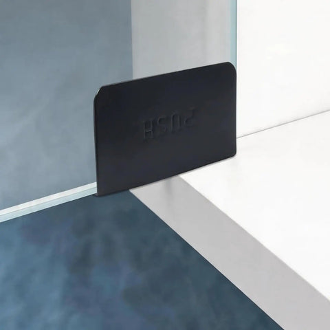 Glass Door Magnetic Catch And Pivot Hinge Kit In Black on glass door edge
