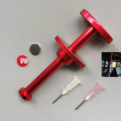 Solder Paste Booster Kit For Mobile Phone PCB BGA Reballing And Pro Grade Soldering Flux Set With Push Rod in red aluminum.
