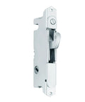Upgrade Your Slide Door Game With This Heavy Duty 45 Degree Mortise Lock Assembly Built Tough For Patio Entrances Featuring 3 11 16 Inch Center Measurement And Hassle Free Swap Install, silver finish shown side view.