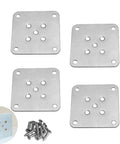 Heavy Duty Furniture Leg Mounting Plates With Screws Flat Metal T Brackets Connector Base for Sofa Cabinet Chair Couch