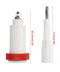 Top Rated Four Millimeter Banana Cross Jack Adapter Providing A Rock Solid Threaded Fit High Voltage Connectors With Hassle Free Plugs For Straight Up Electrical Testing, showing white adapter with red base and connectors.