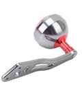 Upgrade Your Gear With This Sweet Pongnas Aluminum Alloy Baitcasting Reel Power Handle, Featuring A Lightweight Ergonomic Grip Knob And Universal Fit Kit For Smooth Casting Action Perfect For Red Fishing Adventures. 82g aluminum baitcasting reel handle with red knob