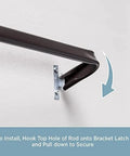 Heavy Duty Curtain Rod Set Pack Of 2 For 18 To 28 Inch Windows With Lock Seam Design and wall installation shown