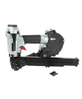 Cap Stapler For Roofing Felt Foam Insulation And House Wrap On The Job Ready Lightweight Pneumatic Nailer 18 Gauge angled view