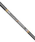 Ready To Roll Top Shelf High Launch Graphite Iron Shafts With Superior Stiff Flex And Slick Composite Build For Faster Ball Speed and Smoother Swings On Every Hole. Close-up of the graphite iron shaft highlighting the sleek design.