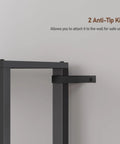 Tall Narrow Bookshelf Featuring Six Tier Open Shelves Compact Slim Design Versatile End Table Pair Anti-Tip Kit for safety