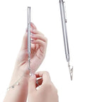 Stainless Steel Bracelet Tool Kit With Alligator Clip And Quick Release Fasteners For DIY Jewelry Making And Repairs, Watch Chains And Bracelets, Adjustable 6.22 To 26.38 Inches, Durable And Easy To Use shown in use on bracelet clasp