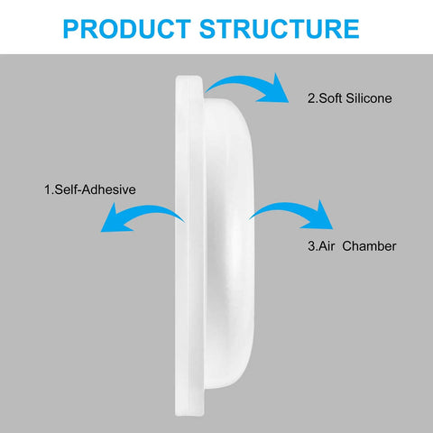 Side view of Soft Silicone Eyeglass Nose Pads With Air Chamber For Comfort And Anti Slip Grip Self Adhesive Cushioned Nose Pad