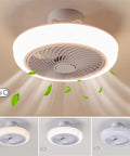 Cool White 17 Inch LED Ceiling Fan With Lights, 3 Color Temperatures, 10 Levels of Dimming, 3 Speed Wind, Remote Control