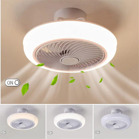 Cool White 17 Inch LED Ceiling Fan With Lights, 3 Color Temperatures, 10 Levels of Dimming, 3 Speed Wind, Remote Control