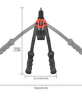 2 In 1 Rivet Nut Tool Kit Pro Hand Riveter With Dual Function Rivet Nut Gun dimensions labeled