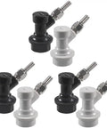 Ball Lock Keg Quick Connect Fittings With Swivel Nuts For 3/16 Inch Liquid Hose And 5/16 Inch Gas Hose, MFL Ball Lock Disconnects Set, Food Grade Material, Easy To Install And Clean, Perfect For Homebrew Corny Kegs, black and white pairs
