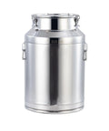Heavy Duty 304 Stainless Steel Storage Bucket With Secure Airtight Lids For Bulk Rice Grains Coffee Beans Dog Food And Liquids Commercial Grade Kitchen Setup Hella Tough 16.9 Gallon Capacity No Mess - Front view of stainless steel container.