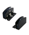 No Drilling Heavy Duty Clamp Alloy Hinge for Glass Cabinet Doors and Wine Cabinets, Smooth Quiet Close Hinges in Black, Small Size
