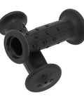 Non Slip Rubber Handlebar Grips For 19mm Round Bike Bars With 18mm Inner 19mm Outer Tube Compatibility shown in black rubber