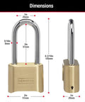 Set Your Own Four Digit Padlock For Indoor And Outdoor Use With Brass Finish No Key Needed And Two And A Quarter Inch Shackle.