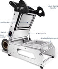 Heavy Duty Commercial Stainless Steel Food Tray Sealer Machine Semi Automatic Manual Packaging Unit with adjustable features.