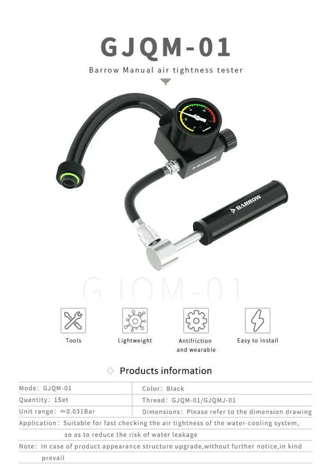 Manual Air Tightness Tester GJQM 01 For Quick And Easy Leak Tests Of Rooms And Enclosures In Black Finish Pro Grade Handheld Pressure Tester