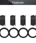 100 Pcs 22mm Snap Bushing Grommet Set SK22 Black Nylon Cable Hose Shield Round Plugs for Wiring Harnesses, close-up view.