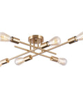 Dope Sputnik Chandelier Semi Flush Mount Ceiling Light With E26 Base 6 Light Brass Industrial Mid Century Farmhouse Fixture