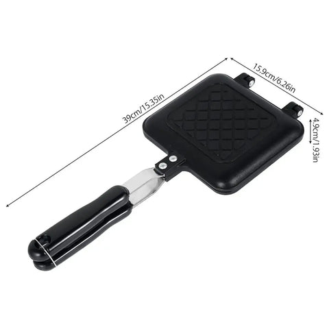 Durable Aluminum Grilled Sandwich Maker For Stovetop Use, portable non-stick toastie press grill with thick plates.