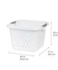 30L Plastic Laundry Hamper With Built In Comfort Carry Handles 2 Pack Nestable Ventilated Clothes Basket