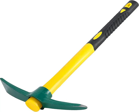 15 Inch Pick Mattock Hoe With Forged Adze Head And Plastic Coated Fiberglass Handle One And A Half Pound Beast Weeding Tool