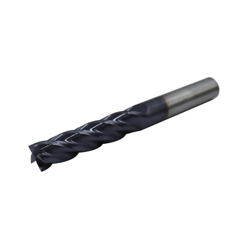 7/16in Solid Carbide Long End Mill With 4 Flutes And 30 Degree Helix AlTiN Coated Milling Cutter for medium hardness steel brass iron