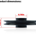 Heavy Duty Garage Door Idler Pulley Replacement For Chamberlain Liftmaster Square Rail Openers shown with dimensions 0.78in and 0.68in.