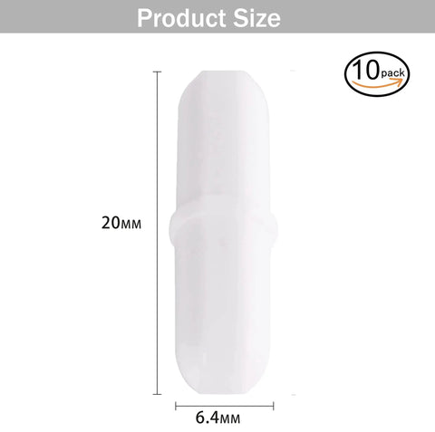 Ten Pieces PTFE Magnetic Stir Bars For Lab Mixers 20 mm White Eight Tenths Inch Stirrers Durable Non Demagnetizing Magnetic Stir Sticks Great For Scientific Experiments, 20mm size, 10 pack