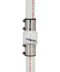 ProCheck quiet silent sump pump check valve with stainless steel vibration-resistant couplings on 1-1/2 in PVC pipe