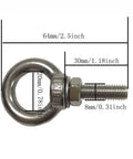 Heavy Duty Stainless Steel Shoulder Eye Bolts 4 Pack M8 Eyebolt Set With Nuts And Washers 5 16 Inch By 1.18 Inch Lifting Rings Built For Secure Load Handling And Rugged Quick Hookups 30mm Thread Length, M8 304 stainless steel eyebolt with 30mm thread