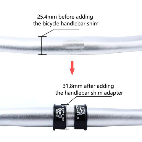4 Pack Aluminum Alloy Bicycle Handlebar Shim Adapters Spacers 25.4mm To 31.8mm Easy Fit Conversion for MTB