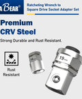 Ratchet Wrench Adapter Set Turns Your Ratchet Into Square Drive And Hex Bit Tools For Sockets Includes One Quarter Inch Hex