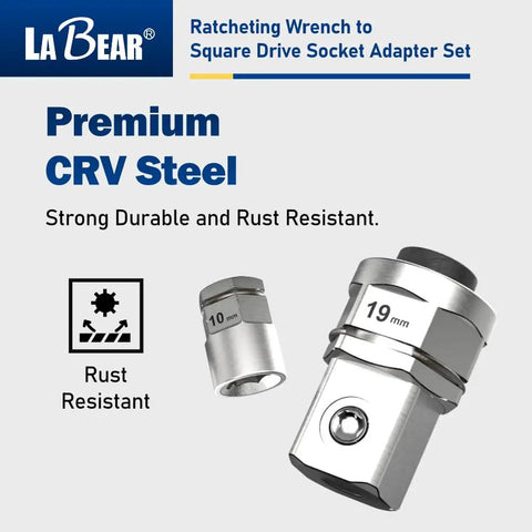 Ratchet Wrench Adapter Set Turns Your Ratchet Into Square Drive And Hex Bit Tools For Sockets Includes One Quarter Inch Hex