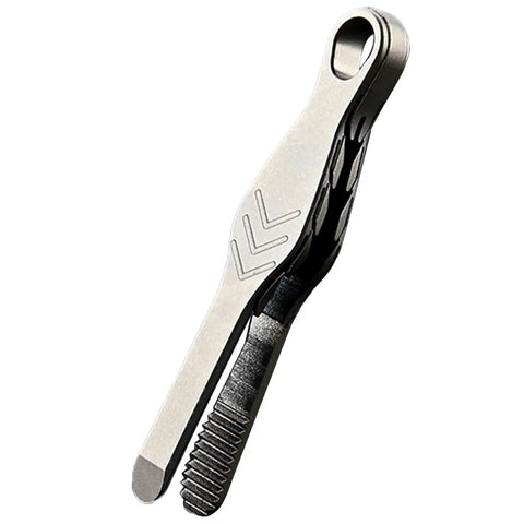 Alloy Pocket Tweezers For Camping And Hiking Gear, compact portable tool with rust-resistant build, close view of tip and design.