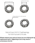 Pack Of Four Ball Bearing Retainer Cages For Bicycles Front And Rear Hub Wheel Service 3/16 Inch By 7 Balls Quick Swap