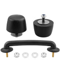 Hulyxayfave front windshield hold-down bracket kit for Jeep Wrangler JK/TJ, black rubber bumpers with curved mounting bar and hardware