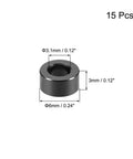 15 Pack Round Aluminum Standoff Spacers 3.1x6x3mm ID OD Height Black for Drone FPV Quadcopter Racing RC Multirotors DIY parts and upgrades