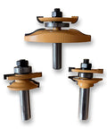 Three Piece Ogee Raised Panel Door Set For Cabinet Doors With Half Inch Shank Large Three And A Half Inch Diameter Cove Panel Backcutter