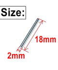 Heavy Duty 304 Stainless Steel Dowel Pins 2Mm X 18Mm Precision Ground Metal Shelf Pegs 110 Pack displayed size dimensions