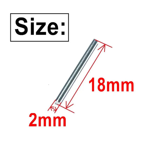 Heavy Duty 304 Stainless Steel Dowel Pins 2Mm X 18Mm Precision Ground Metal Shelf Pegs 110 Pack displayed size dimensions