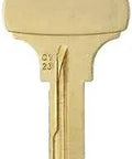 C123 Key Blank Pack Of 50 For SCH C123 Keyway, single key view, brass finish, ideal for locksmith use
