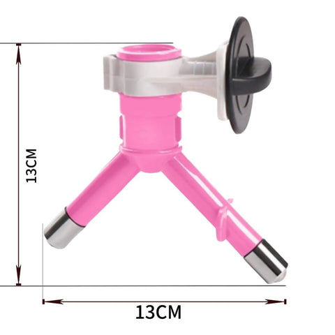 Zero Drama Pet Water Dispenser With Automatic Dog Kettle And Cat Bottle Stainless Steel Nozzle for small pets, 13CM pink water spout.