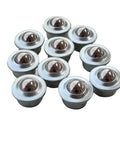 50 Pack 5/8 Inch Ball Transfer Bearings Set For Industrial Conveyors Carbon Steel Ball Transfer Units shown from above