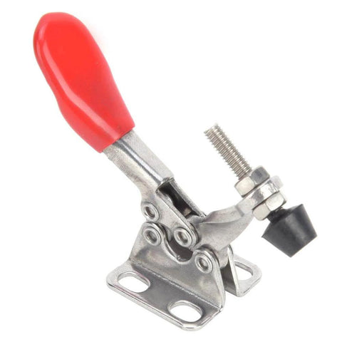 Front view of Set Of 2 GH-201-ASS Toggle Clamps Stainless Steel Quick Welding Fixtures For A Secure Hold 27 Kg Clamping Force 1.5 Mm Plate Thickness Easy To Install And Remove Heavy Duty Jig Tool