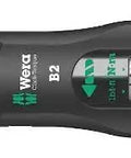 Click-Torque B2 Three-Eighths Inch Drive Torque Wrench with Reversible Ratchet, 20 to 100 Newton Meters, handle close-up