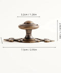 Side view of Vintage Brass Cabinet Pulls 8 Piece Set For Drawer Wardrobe Door Cupboard With Retro Vibe Antique Style Handles